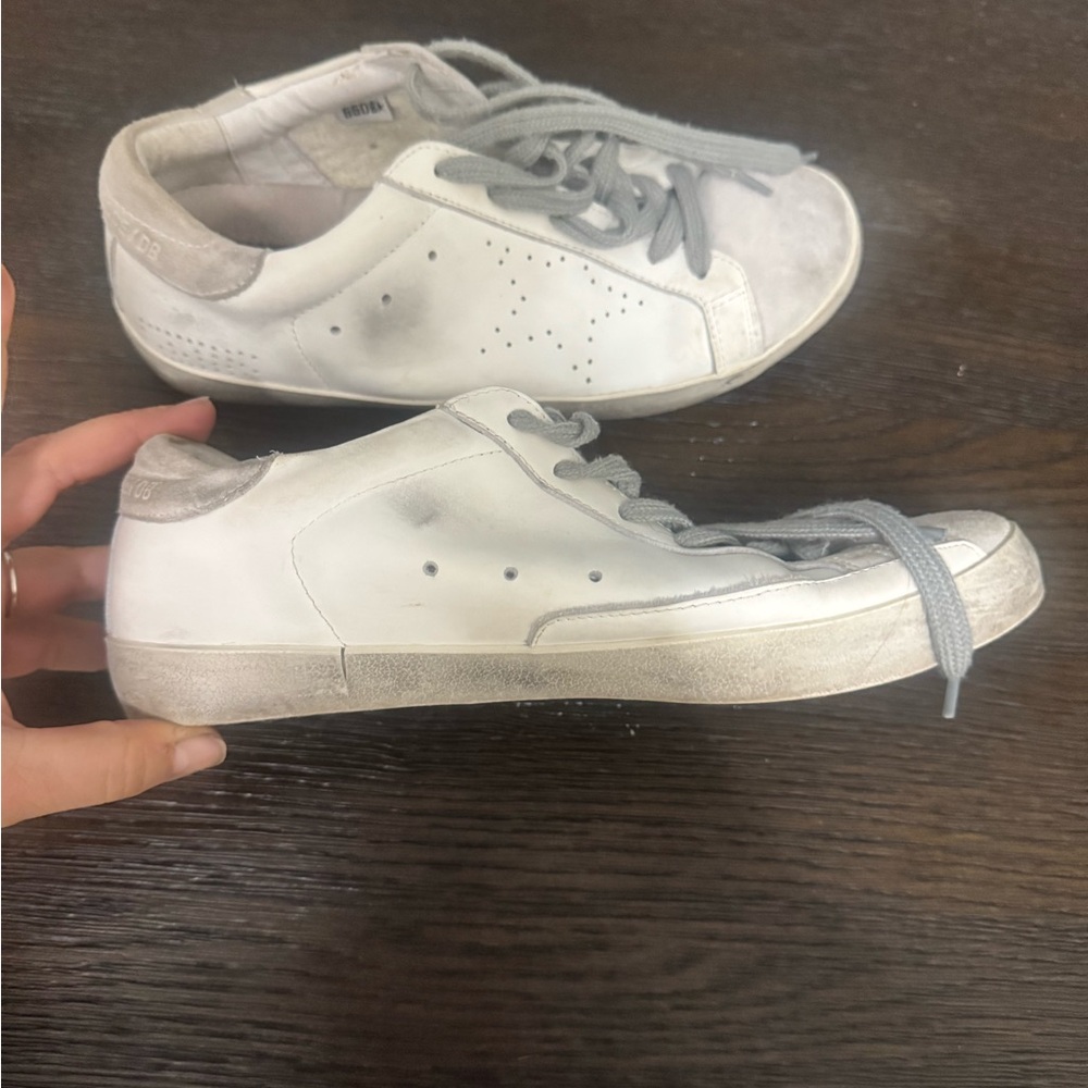 Golden Goose White and Gray Sneakers - Picture 3 of 10